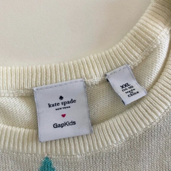 Kate Spade New York GapKids Cardigan Graphic Crewneck Sweater 14/16 - Picture 5 of 11